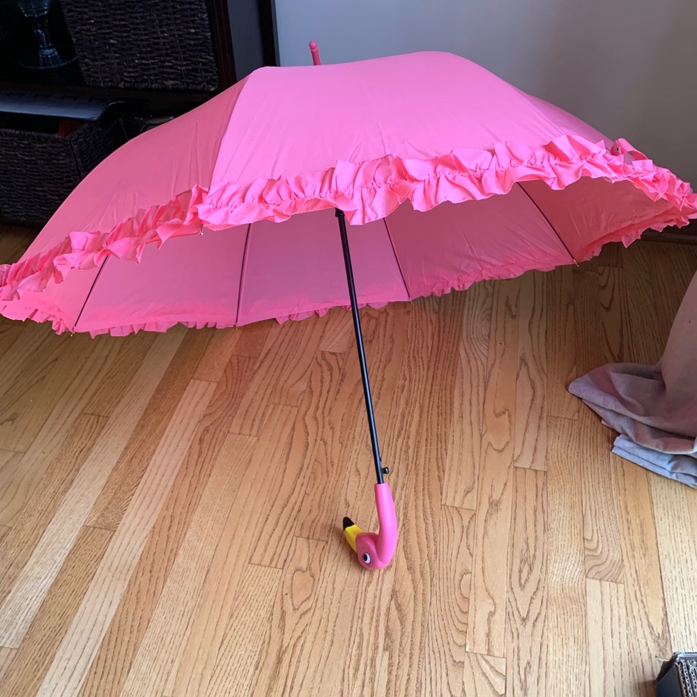 Pink flamingo umbrella